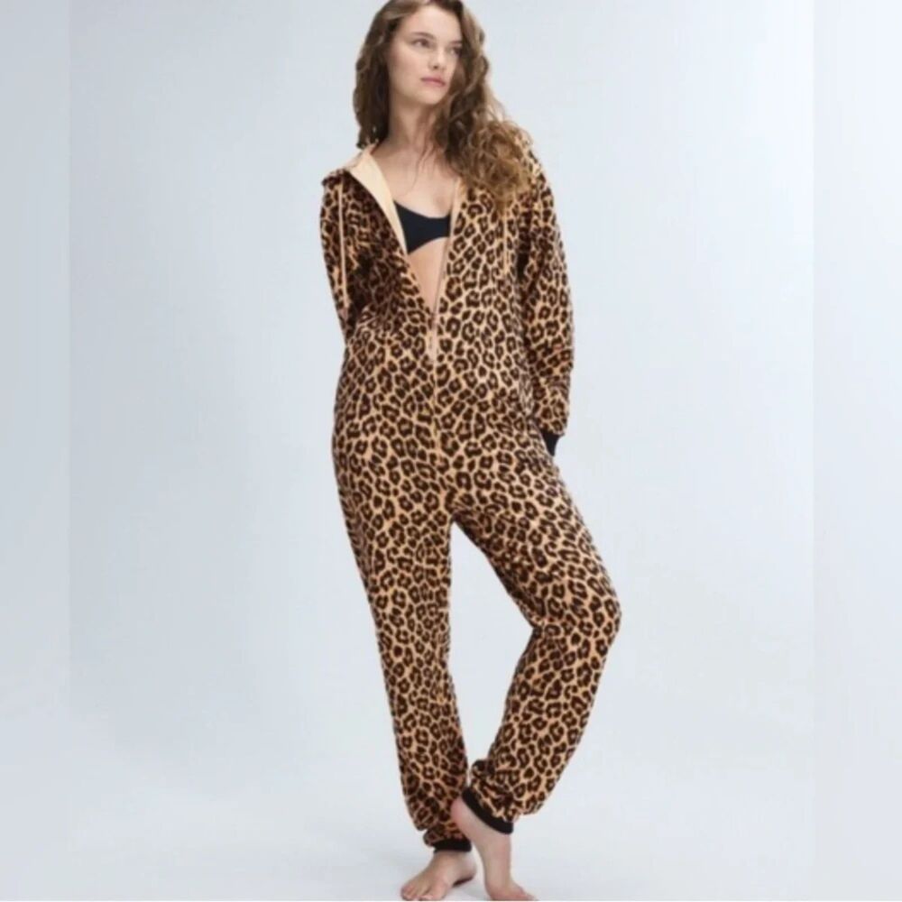Savage x Fenty Forever Savage Hooded Onesie Leopard Print size XS Loungewear
